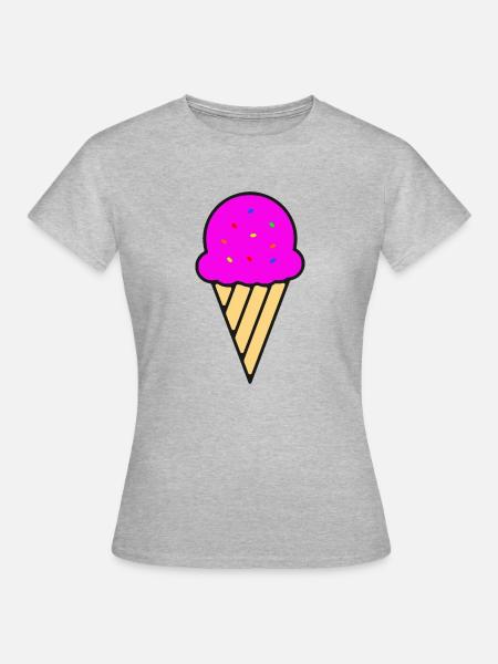 Erdbeereis - Frauen T-Shirt - Grau meliert