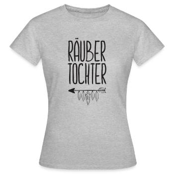 Räubertochter - Frauen T-Shirt - Grau meliert - Vorne - AI Model Female 172 dark (172cm)