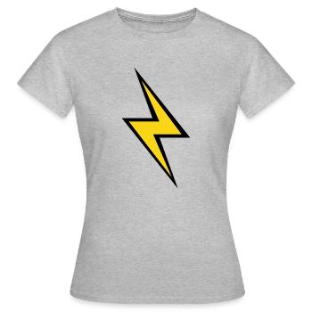 blitz gelb / Gewitter - Frauen T-Shirt - Grau meliert - Vorne - AI Model Female 172 dark (172cm)