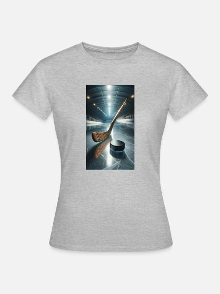 hockey, puck and stick - Women's T-Shirt - heather grey