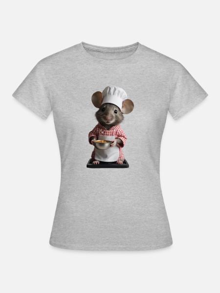 Maus Koch - Frauen T-Shirt - Grau meliert