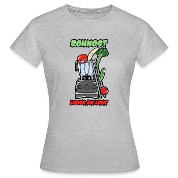 ROHKOST LEBEN AM LIMIT - Frauen T-Shirt - Grau meliert - Vorne - AI Model Female 172 dark (172cm)