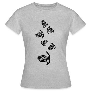 Taucherbrille Silhouette - Frauen T-Shirt - Grau meliert - Vorne - AI Model Female 172 dark (172cm)
