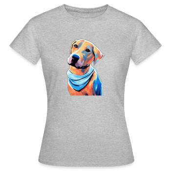 Süßer Hund in brilliant bunten Farben - Frauen T-Shirt - Grau meliert - Vorne - AI Model Female 172 dark (172cm)