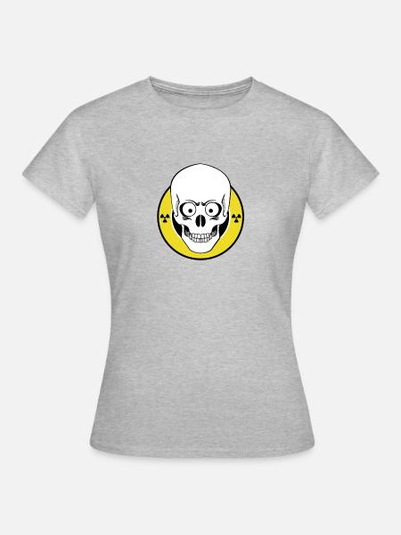 Radioactive Skull - Frauen T-Shirt - Grau meliert
