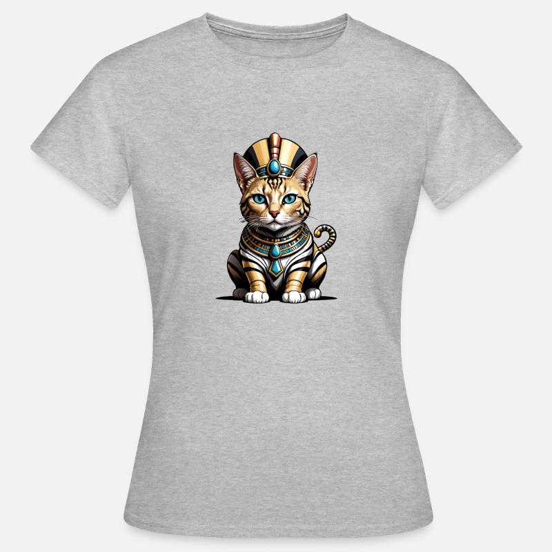 Cat Pharaoh Cat Egypt Pyramid Gift - Women's T-Shirt - heather grey