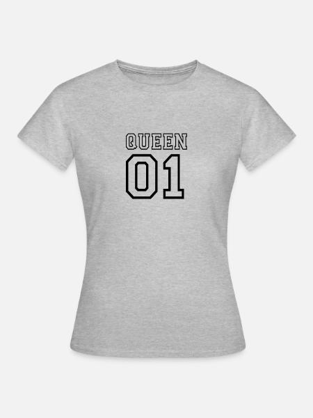 Königin 01 - Frauen T-Shirt - Grau meliert