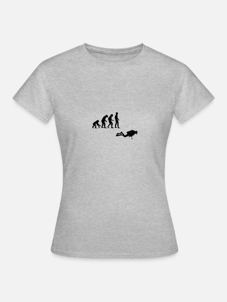 Evolution Tauchen - Frauen T-Shirt - Grau meliert