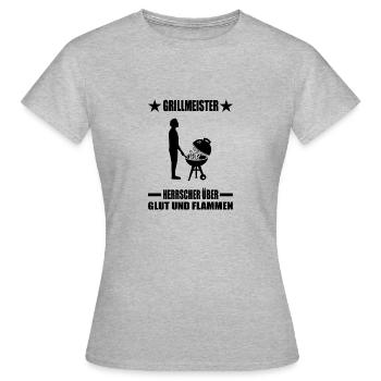 BBQ - Frauen T-Shirt - Grau meliert - Vorne - AI Model Female 172 dark (172cm)