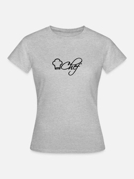 Chef Chef Cap Logo Chef étoilé - T-shirt Femme - gris chiné