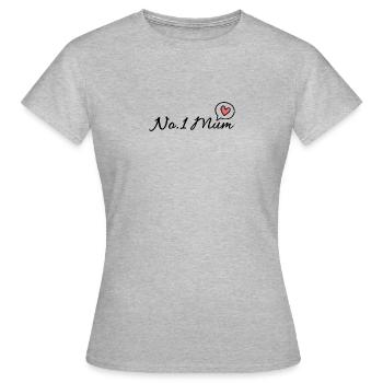 Mama ist die Nummer 1! - Frauen T-Shirt - Grau meliert - Vorne - AI Model Female 172 dark (172cm)