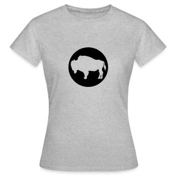 bison - Women's T-Shirt - heather grey - Front - AI Model Female 172 dark (172cm)