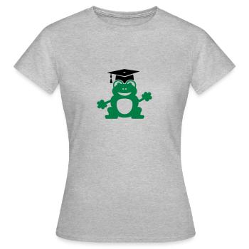 Frosch Promotion Doktorhut Medizin Tiermedizin - Frauen T-Shirt - Grau meliert - Vorne - AI Model Female 172 dark (172cm)