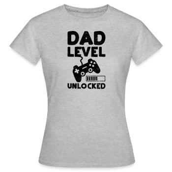 Niveau papa déverrouillé - Papa - T-shirt Femme - gris chiné - Devant - AI Model Female 172 dark (172cm)