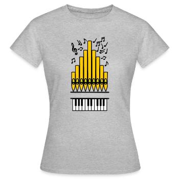 Logo Kirchenorgel Kupfer Orgelpfeifen - Frauen T-Shirt - Grau meliert - Vorne - AI Model Female 172 dark (172cm)