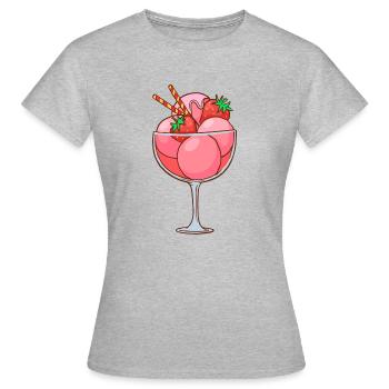 Crème glacée, crème glacée, crème glacée, crème glacée, boule, crème glacée, sundae - T-shirt Femme - gris chiné - Devant - AI Model Female 172 dark (172cm)