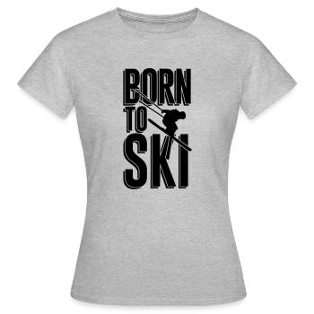 Né à ski - T-shirt Femme - gris chiné - Devant - AI Model Female 172 dark (172cm)