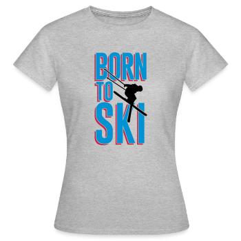 Né à ski - T-shirt Femme - gris chiné - Devant - AI Model Female 172 dark (172cm)