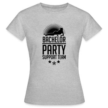 Bachelor Party Support Team - T-shirt Femme - gris chiné - Devant - AI Model Female 172 dark (172cm)