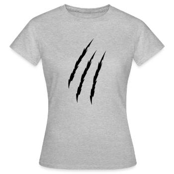 Krallen - Frauen T-Shirt - Grau meliert - Vorne - AI Model Female 172 dark (172cm)