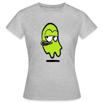 Chekker in green - Women's T-Shirt - heather grey - Front - AI Model Female 172 dark (172cm)