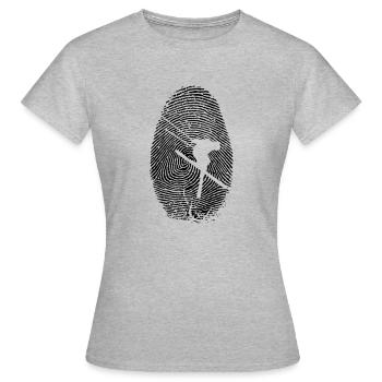 Ski d’empreintes digitales - ski - sports d’ - T-shirt Femme - gris chiné - Devant - AI Model Female 172 dark (172cm)