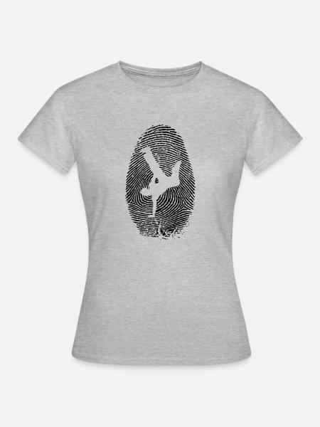 Breakdancer Fingerabdruck - Tanzen - Hip Hop-Musik - Frauen T-Shirt - Grau meliert