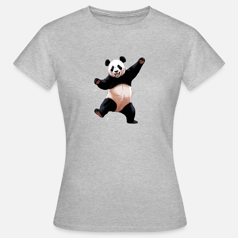HAPPY PANDA - Women's T-Shirt - heather grey
