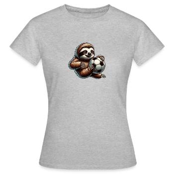 Conception mignonne de joueur de football paresseux - T-shirt Femme - gris chiné - Devant - AI Model Female 172 dark (172cm)