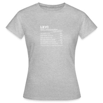 Levi Grand Homme Prénom - T-shirt Femme - gris chiné - Devant - AI Model Female 172 dark (172cm)