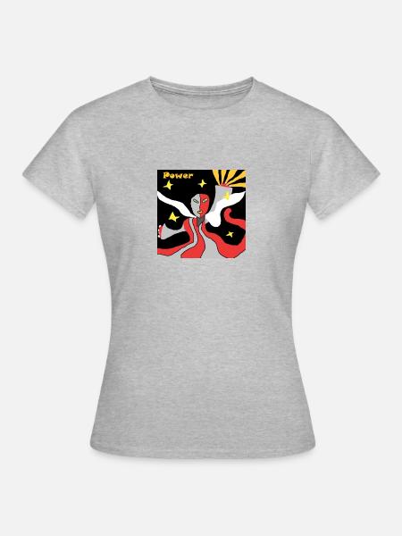 Power - Frauen T-Shirt - Grau meliert