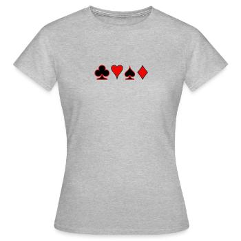 Poker Deck Dealer Trumpf Spielkarten Skat Canasta - Frauen T-Shirt - Grau meliert - Vorne - AI Model Female 172 dark (172cm)