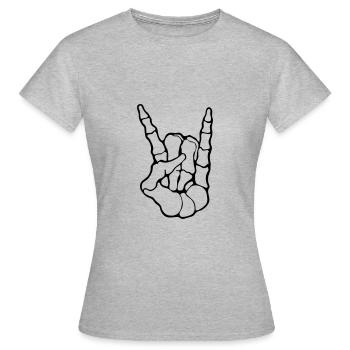 Metalhand / Pommesgabel / Metal - Frauen T-Shirt - Grau meliert - Vorne - AI Model Female 172 dark (172cm)
