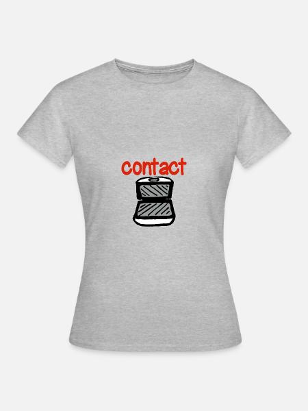 Kontaktgrill contact - Frauen T-Shirt - Grau meliert