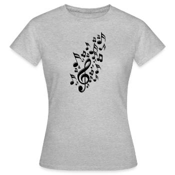 Sheet music - Women's T-Shirt - heather grey - Front - AI Model Female 172 dark (172cm)