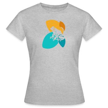 Grenouille d’étang amphibienne - T-shirt Femme - gris chiné - Devant - AI Model Female 172 dark (172cm)