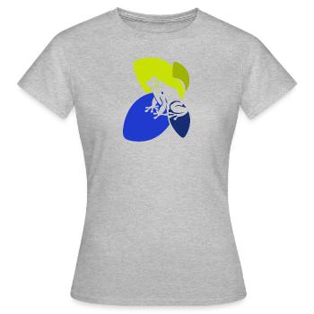Amphibie Lurch Froschkönig - Frauen T-Shirt - Grau meliert - Vorne - AI Model Female 172 dark (172cm)