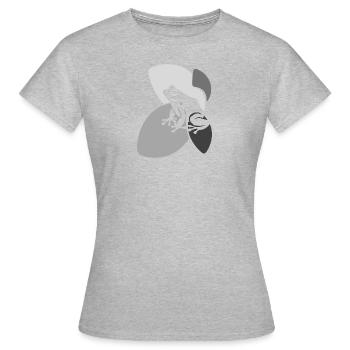 Amphibie Quark Teich - Frauen T-Shirt - Grau meliert - Vorne - AI Model Female 172 dark (172cm)