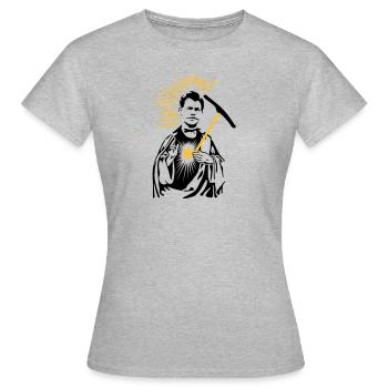 Schutzpatron Urs Logo - Frauen T-Shirt - Grau meliert - Vorne - AI Model Female 172 dark (172cm)