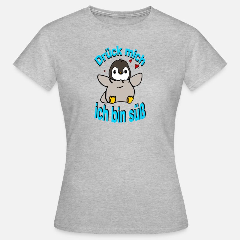 Penguin Push Me - Women's T-Shirt - heather grey