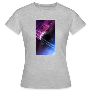 received galaxy - Women's T-Shirt - heather grey - Front - AI Model Female 172 dark (172cm)