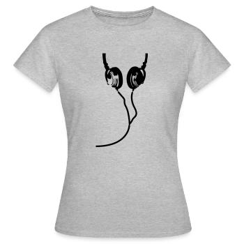 Coole Headphones - Frauen T-Shirt - Grau meliert - Vorne - AI Model Female 172 dark (172cm)