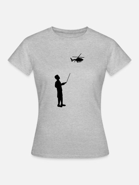 Ferngesteuert Modellhubschrauber Fernsteuerung - Frauen T-Shirt - Grau meliert