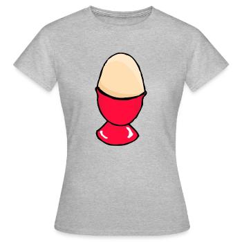 Oeuf du petit déjeuner - T-shirt Femme - gris chiné - Devant - AI Model Female 172 dark (172cm)