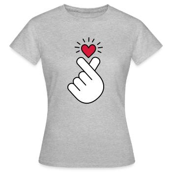 K pop coeur, corée, k pop, musique, symbole, main, pop - T-shirt Femme - gris chiné - Devant - AI Model Female 172 dark (172cm)