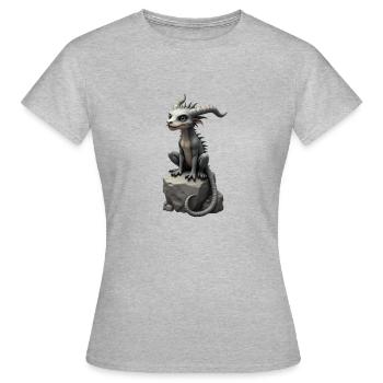 Monster on Stone 2 - Frauen T-Shirt - Grau meliert - Vorne - AI Model Female 172 dark (172cm)