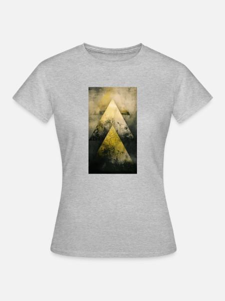 Geometrische Berge in Träumen - Frauen T-Shirt - Grau meliert
