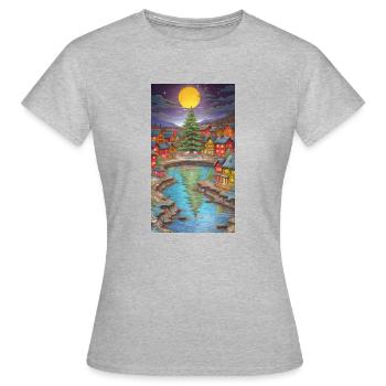 Manga-Weihnachtsdorf Manga Village de Noël - T-shirt Femme - gris chiné - Devant - AI Model Female 172 dark (172cm)