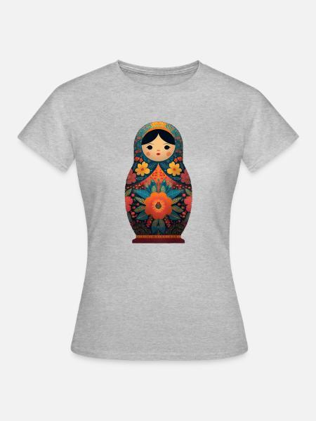 Matroschka Puppe Kostüm - Frauen T-Shirt - Grau meliert