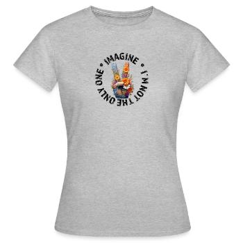 Imagine - Tolerance, Respect and Peace - Women's T-Shirt - heather grey - Front - AI Model Female 172 dark (172cm)